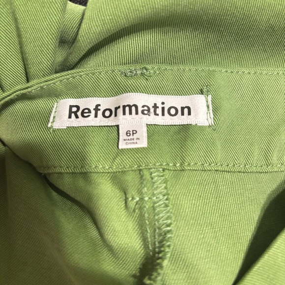 REFORMATION Mason Pant .19 in Green Size 6P - Picture 8 of 10